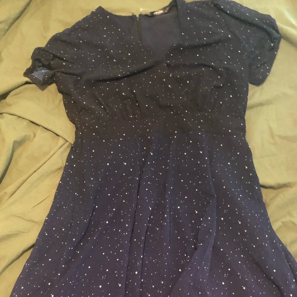 Beautiful Eshakti Navy dress w/star pattern 16 EUC